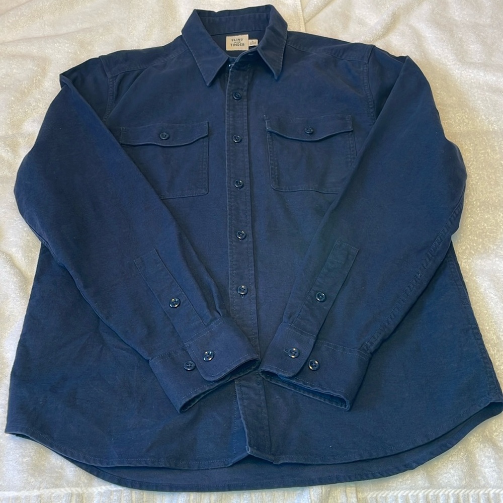 Flint and Tinder Navy Blue Button-Up Work Shirt